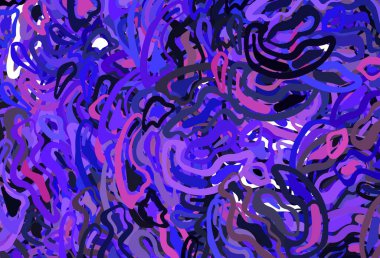 Koyu pembe, bükülmüş çizgileri olan mavi vektör düzeni. Basit bir şekilde yepyeni renkli bir tasvir. Broşürler, broşürler için doku.