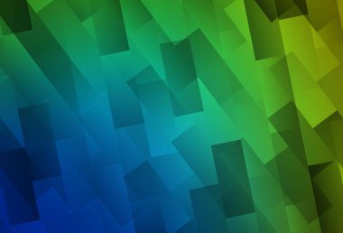 Açık mavi, dikdörtgenli yeşil vektör arkaplan. Dikdörtgen şekilli soyut çizimler. Reklamınız, posteriniz, afişiniz için en iyi tasarım.