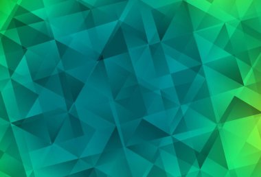 Açık yeşil vektör üçgen mozaik doku. Gradyanı olan üçgen geometrik örnek. İşiniz için yepyeni bir tasarım..