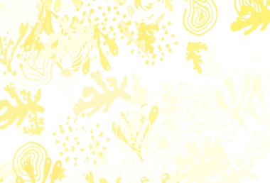 Memphis şekilli açık sarı vektör arkaplan. Soyut gradyan şekilli basit renkli çizimler. Duvar kağıtları için zarif tasarım.