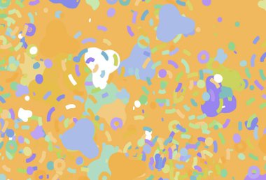 Soyut şekilli ışık çok renkli vektör arkaplanı. Rastgele şekillerle soyut tarzda dekoratif tasarım. Duvar kağıtları için zarif tasarım.