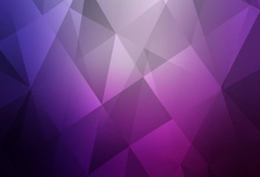 Açık Mor, Pembe vektör üçgen mozaik doku. Soyut ve üçgenli renkli çizimler. Broşürünüz için yepyeni bir tasarım..