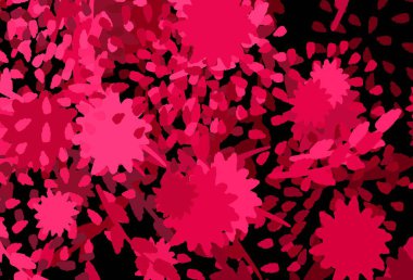 Memphis şekilli koyu kırmızı vektör arkaplan. Renkli rastgele şekillerle modern soyut illüstrasyon. İşiniz için en iyi akıllı tasarım.