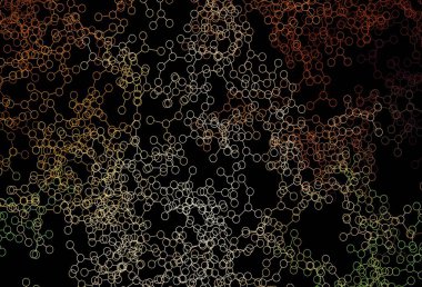 Koyu yeşil, kırmızı vektör arkaplan ve yapay zeka verileri. Renkli yapay zeka yapısı, eğimli çizgiler ve noktalar. Bilim için desen, geleceksel tasarımlar..