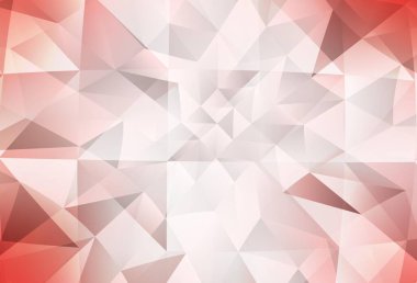 Açık kırmızı vektör üçgen arkaplan parlıyor. Çokgen tarzda tamamen yeni bir renk çizimi. Arkaplanlarınız için desenli desen.