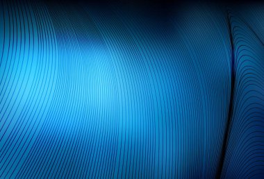 Eğri çizgileri olan koyu mavi vektör şablonu. Değişken çizgileri olan renkli soyut çizimler. İş tasarımınız için şablon.