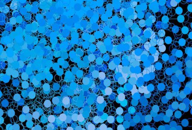 Lekeli koyu mavi vektör arkaplan. Bulanık yağmur damlaları olan soyut bir çizim. Fütürist reklamlar ve kitapçıklar için şablon.