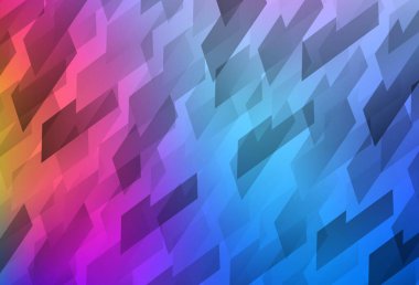 Açık mavi, kırmızı vektör arka planı çokgen biçiminde. Dikdörtgenleri ve kareleri olan güzel bir çizim. Şablon bir arkaplan olarak kullanılabilir.