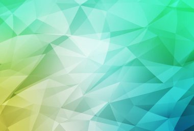 Açık yeşil vektör üçgen mozaik doku. Çokgen şekilli bir örnek. Web siteniz için çokgen tasarım.