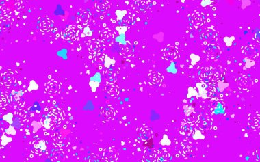 Açık pembe, kaotik şekilli mavi vektör şablonu. Rastgele şekillerle soyut tarzda dekoratif tasarım. İşiniz için en iyi akıllı tasarım.