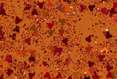 Açık Kırmızı, Memphis şekilli sarı vektör arkaplan. Renkli rastgele şekillerle modern soyut illüstrasyon. Kartvizitiniz için modern tasarım.