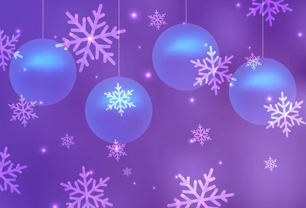 Φως Μωβ Διάνυσμα Φόντο Στυλ Χριστούγεννα Σχεδιασμός Στυλ Χριστούγεννα Μπάλες — Διανυσματικό Αρχείο