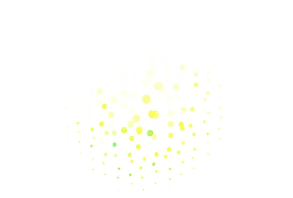Lichtgroen Geel Vectorpatroon Met Bolletjes Abstracte Illustratie Met Gekleurde Belletjes — Stockvector