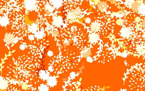 Light Orange Vektor Abstrakten Hintergrund Mit Blumen Brandneue Farbige Illustration — Stockvektor