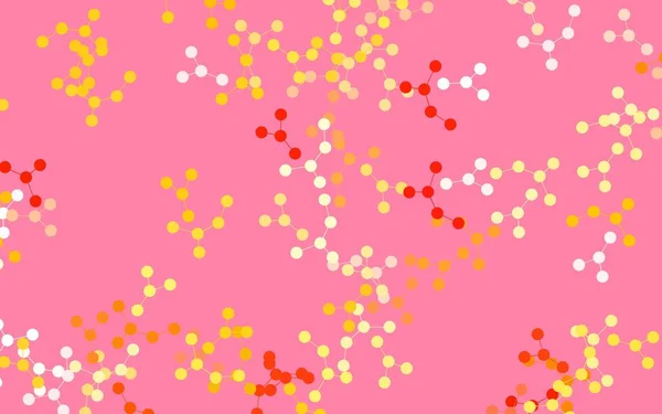 Light Pink Yellow Vector Pattern Artificial Intelligence Network Shining Illustration — Stock Vector