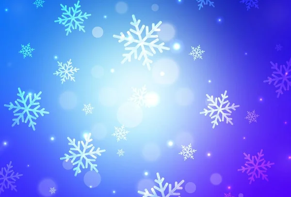 Light Pink Blue Vector Background Xmas 스타일 크리스마스의 상징과 기호로 — 스톡 벡터