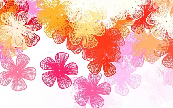 花とライトピンク 黄色ベクトルドアパターン花とぼやけたスタイルで創造的なイラスト あなたの壁紙のデザインのための新しいテクスチャ — ストックベクタ
