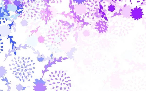 Светло Розовый Синий Векторный Природный Фон Цветками Shining Цветная Иллюстрация — стоковый вектор