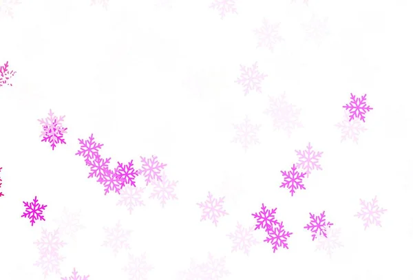 Светло Фиолетовый Розовый Векторный Фон Красивыми Снежинками Звездами Блестящие Абстрактные — стоковый вектор
