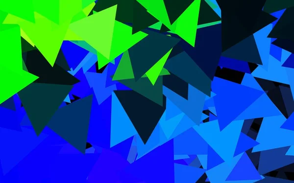 Темно Синий Зеленый Векторный Фон Треугольниками Иллюстрация Набором Красочных Треугольников — стоковый вектор