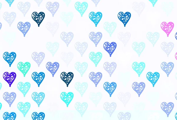 Light Blue Vector Backdrop Sweet Hearts Decorative Design Hearts Simple — Stock Vector