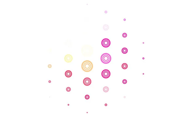 Light Pink Yellow Vector Layout Circle Shapes Beautiful Colored Illustration — Stock Vector