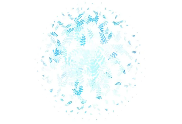 Светло Синий Вектор Естественного Узора Листьями Листья Размытом Абстрактном Фоне — стоковый вектор