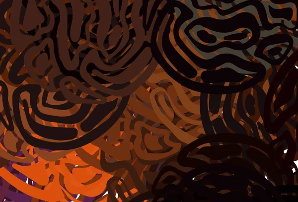 Темно Оранжевая Векторная Текстура Изогнутыми Линиями Яркая Иллюстрация Состоящая Изогнутых — стоковый вектор
