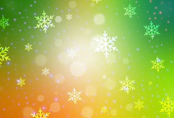 Hellgrünes Gelbes Vektorlayout Neujahrsstil Bunte Illustration Mit Weihnachtlichen Symbolen Und — Stockvektor