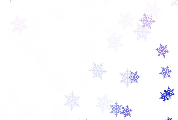 Rosa Claro Textura Vectorial Azul Con Copos Nieve Colores Estrellas — Vector de stock