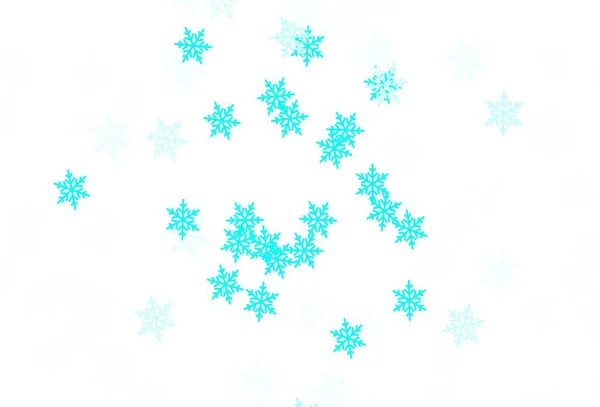 Lichtblauw Vector Patroon Met Kerst Sneeuwvlokken Sterren Schitterende Kleurrijke Illustratie — Stockvector