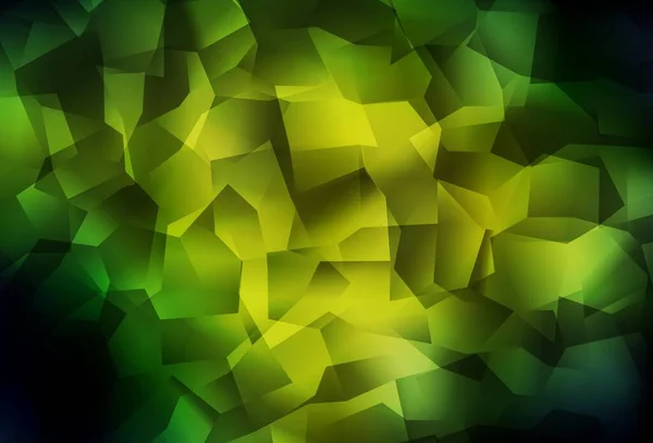Koyu Yeşil Sarı Vektör Üçgen Mozaik Zemin Yarım Ton Şeklinde — Stok Vektör
