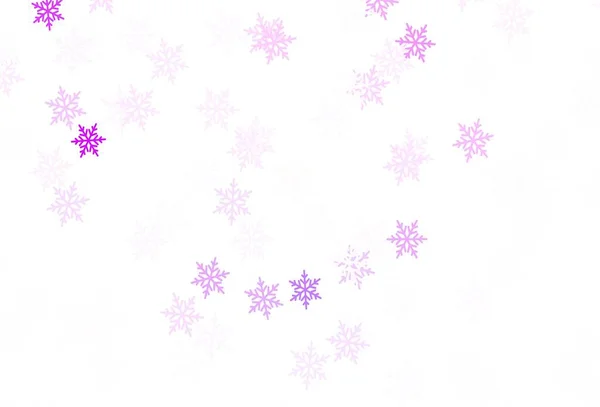ライトパープル クリスマス雪のフレークとピンクベクトルパターン グラデーションの雪片とカラフルな雪片 新年のウェブサイトのパターン — ストックベクタ