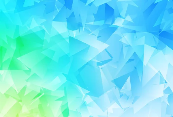 Světle Modrá Zelený Vektorový Trojúhelník Mozaiky Pozadí Barevná Ilustrace Polygonálním — Stockový vektor
