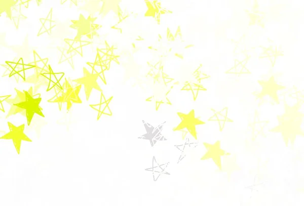 Light Green Yellow Vector Layout Bright Stars Shining Colored Illustration — Stock Vector