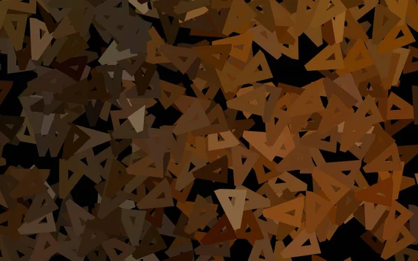 Tmavě Oranžové Vektorové Pozadí Přímkami Trojúhelníky Třpytivé Abstraktní Ilustrace Trojúhelníkovými — Stockový vektor