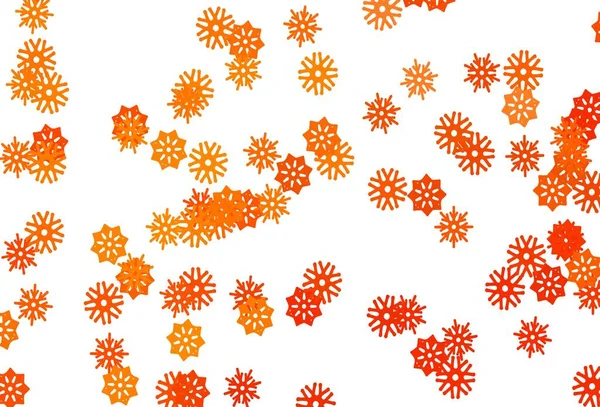Světle Oranžová Vektorová Textura Barevnými Vločkami Rozmazaný Dekorativní Design Vánočním — Stockový vektor