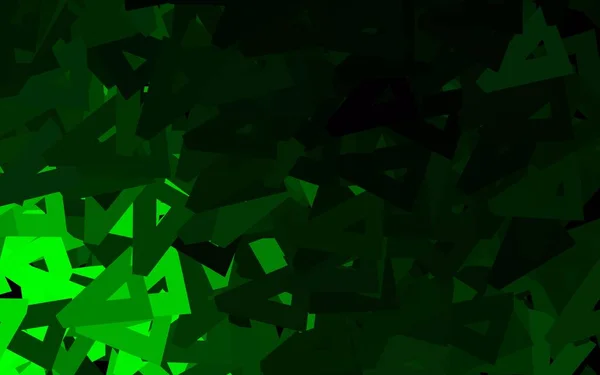 Layout Vetorial Verde Escuro Com Linhas Triângulos Ilustração Com Conjunto —  Vetores de Stock