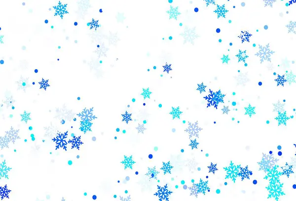 Textura Vetorial Azul Claro Com Flocos Neve Coloridos Ilustração Abstrata — Vetor de Stock