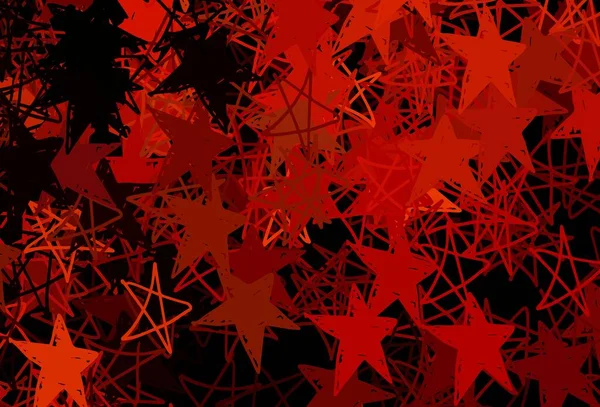 Sötét Vörös Vektor Háttér Gyönyörű Hópelyhek Csillagok Színes Dekoratív Design — Stock Vector