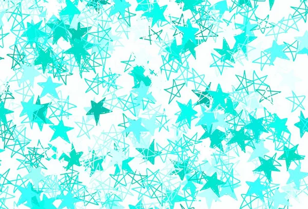 Plantilla Vectorial Light Green Con Estrellas Del Cielo Diseño Decorativo — Vector de stock