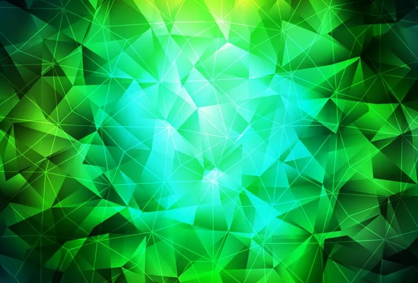 Fond Vectoriel Vert Foncé Avec Style Polygonal Triangles Sur Fond — Image vectorielle