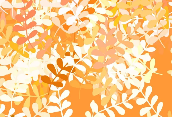 Lichtrode Gele Vector Elegante Achtergrond Met Bladeren Glanzende Gekleurde Illustratie — Stockvector
