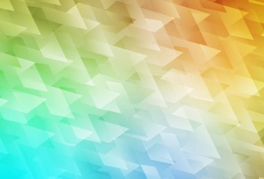 Açık mavi, sarı vektör arkaplanı çokgen biçiminde. Renkli dikdörtgenleri olan bir resim. Şablon bir arkaplan olarak kullanılabilir.