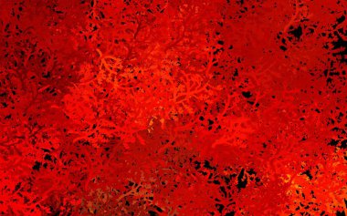 Koyu kırmızı, sarı vektör karalama desenli ağaçlar, dallar. Rengarenk ağaçların çizimi. Web sitesi yöneticileri ve tasarımları için desen.