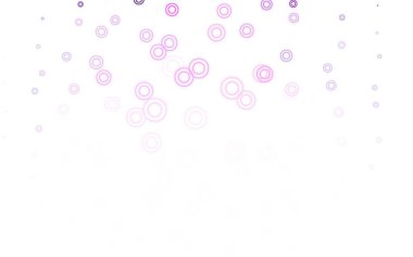 Kabarcıklı açık pembe vektör arka planı. Doğa tarzında bulanık halkaları olan güzel renkli çizimler. Güzel web siteleri için desen.