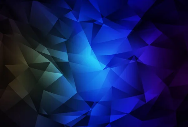 Темно Синій Зелений Векторний Багатокутний Фон Блискучі Барвисті Ілюстрації Трикутниками — стоковий вектор
