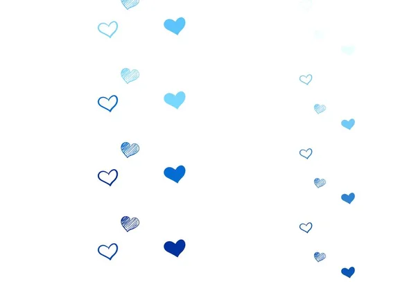 Padrão Vetor Azul Claro Com Corações Coloridos Ilustração Inteligente Com —  Vetores de Stock
