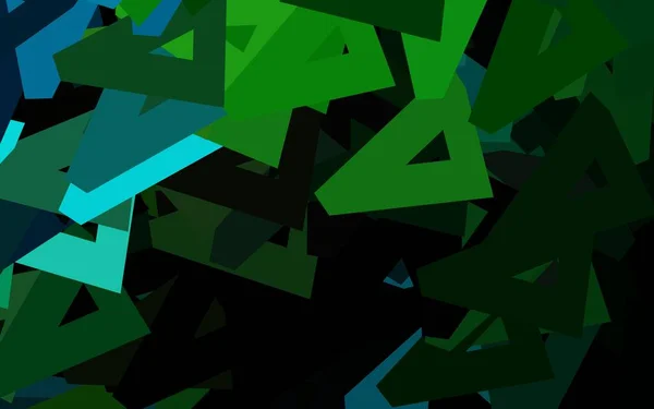 Темно Синяя Зеленая Векторная Компоновка Линиями Треугольниками Современная Абстрактная Иллюстрация — стоковый вектор