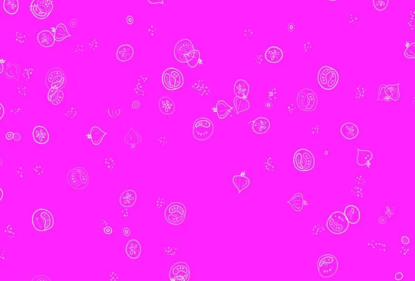 Светло Розовый Векторный Фон Вкусной Едой Блестящий Абстрактный Скетч Изысканной — стоковый вектор
